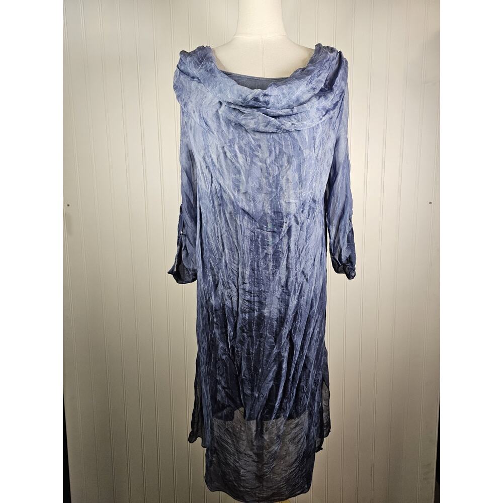 Shyloh Draped Front Silk Blend Dress Women's M NWT Made in Italy Lined Boho